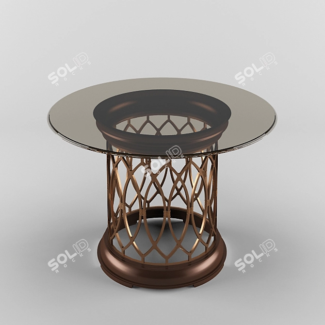 Sleek Wood Coffee Table 3D model image 1