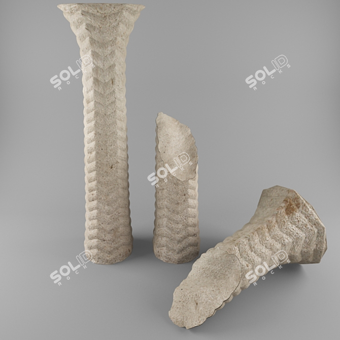 Ancient Artifact: Archaeological Column 3D model image 1