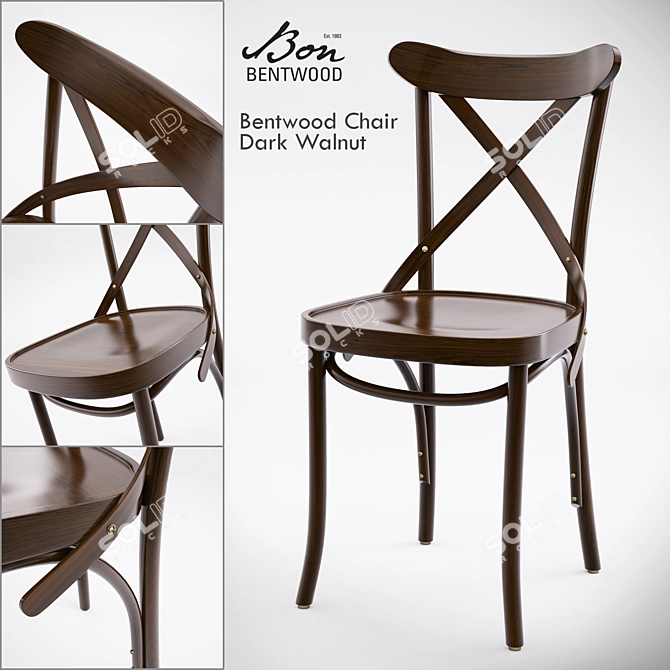 Elegant Calvi Bentwood Chair 3D model image 1