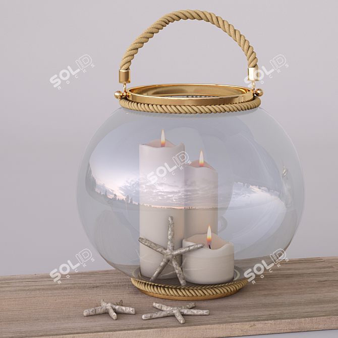 Sea Star Glass Lantern 3D model image 1