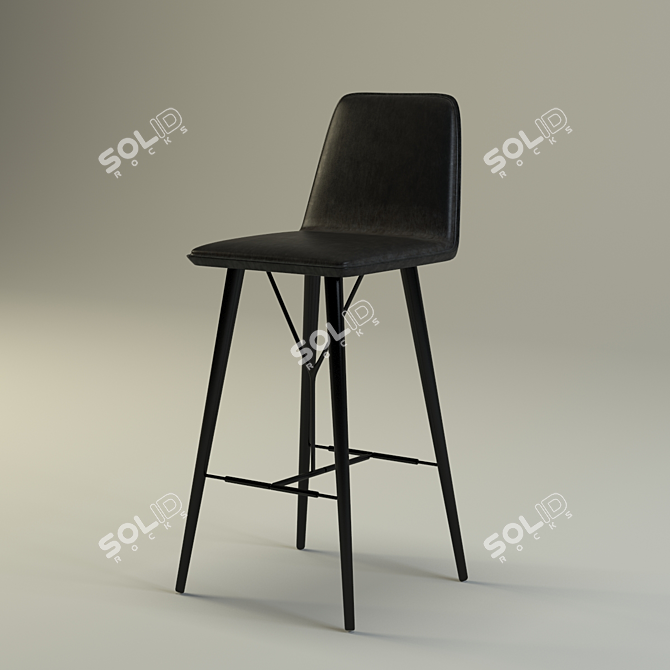 Uniquely Elegant Fredericia Bar Stool 3D model image 1