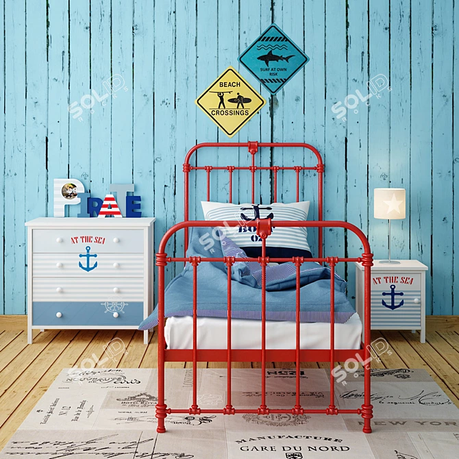 Pirate Adventure Bed Set 3D model image 1