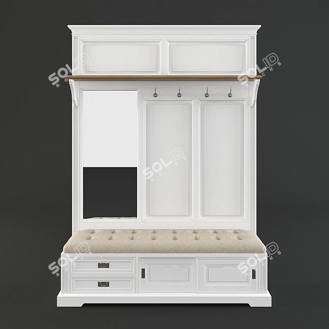 Multi-functional Hallway Coat Storage 3D model image 1