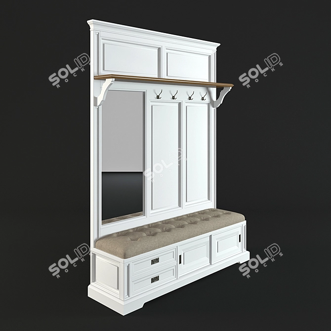 Multi-functional Hallway Coat Storage 3D model image 2