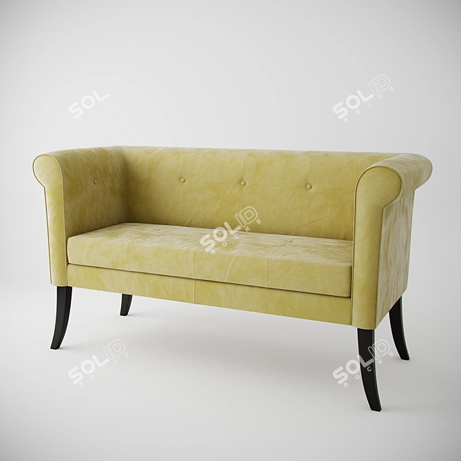 Velvet Bench AIDA: Elegant, Stylish and Comfortable 3D model image 1