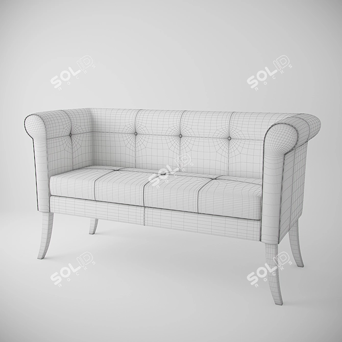 Velvet Bench AIDA: Elegant, Stylish and Comfortable 3D model image 3