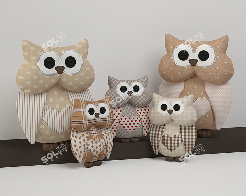 Whimsical Owl Toy 3D model image 1