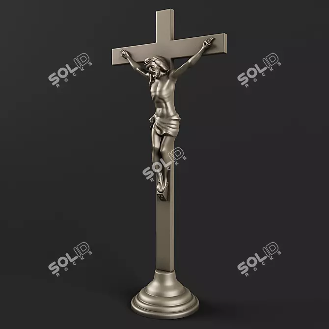 Catholic Savior Table Cross 3D model image 1