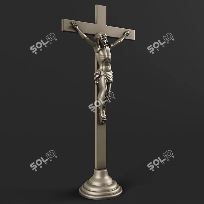 Catholic Savior Table Cross 3D model image 3