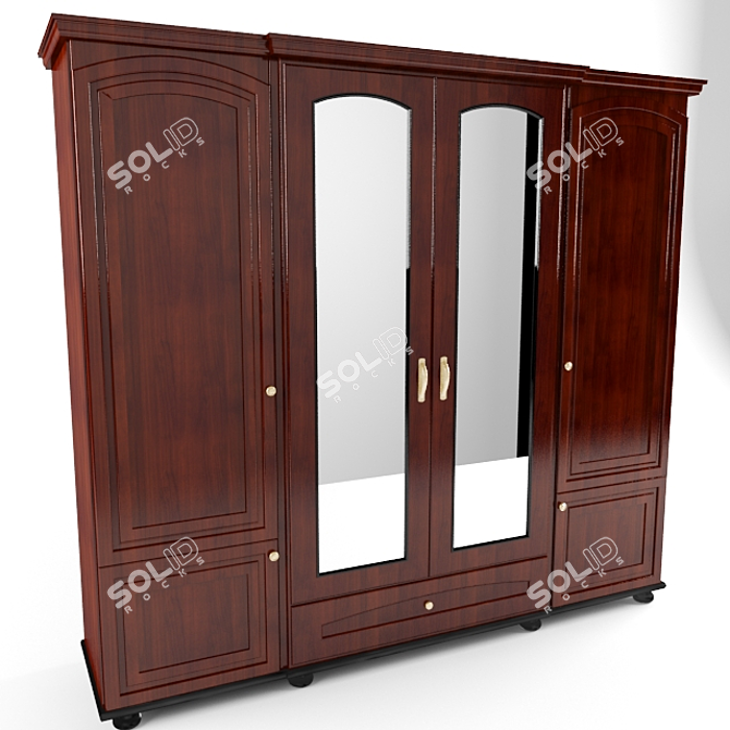 Classic Wooden Cabinet 3D model image 1