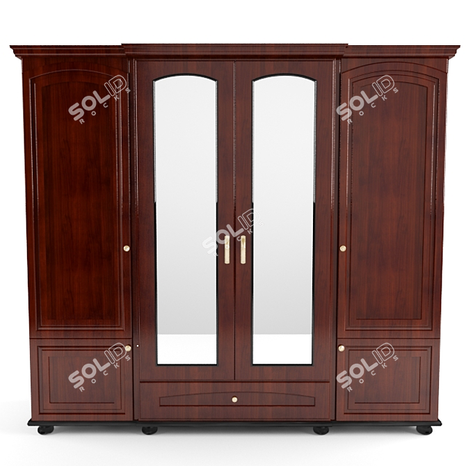 Classic Wooden Cabinet 3D model image 2