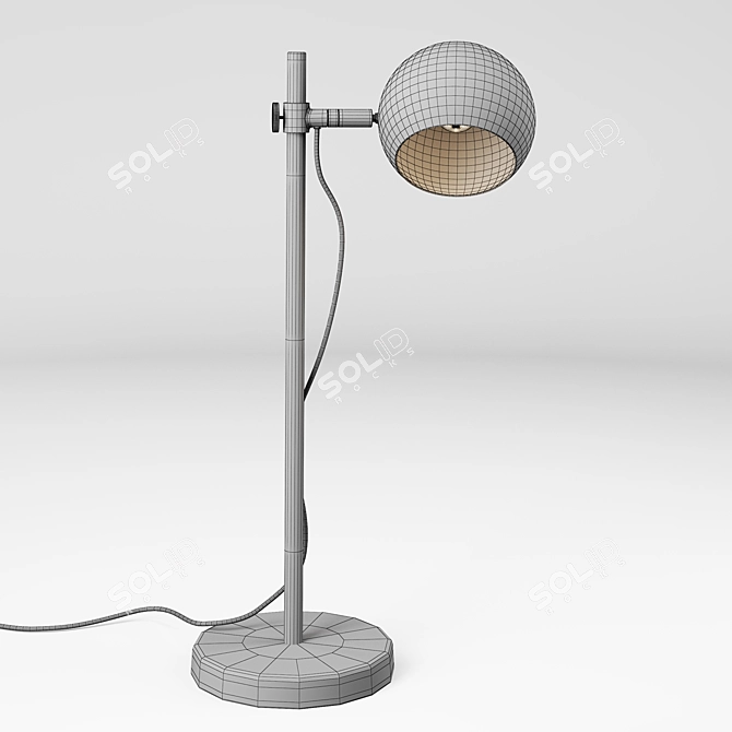 Sleek Chrome Retro Desk Lamp 3D model image 3