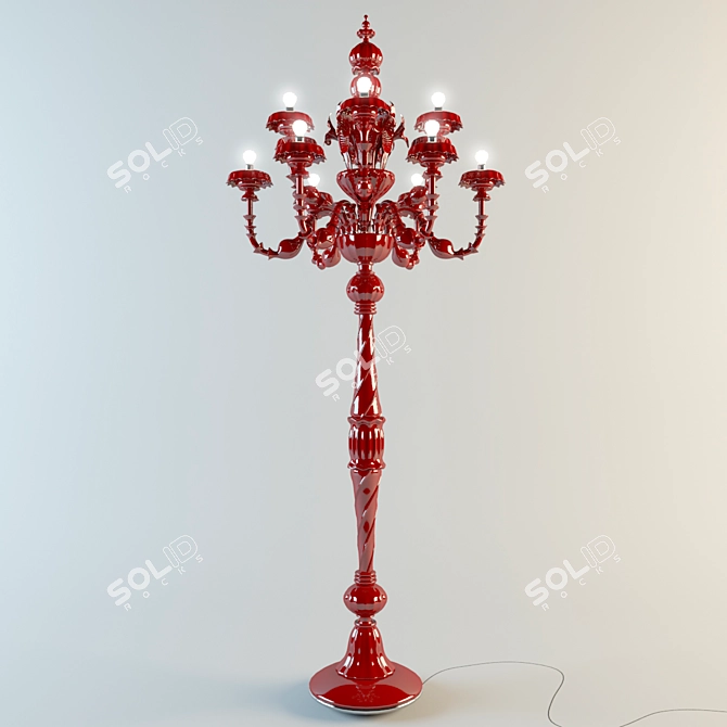 Elegant Murano Glass Floor Lamp 3D model image 1