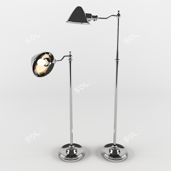 Hayward Nickel Floor Lamp - RL Home 3D model image 1
