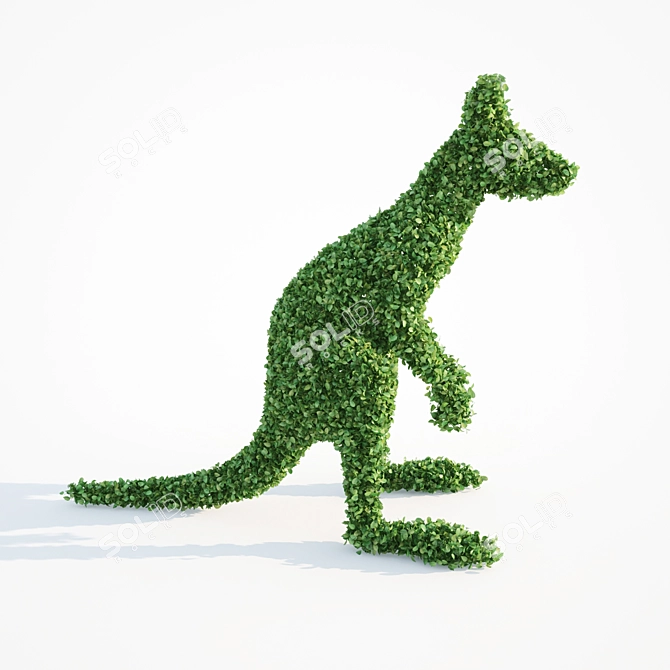 Kangaroo Topiary: Elegant Garden Décor 3D model image 2