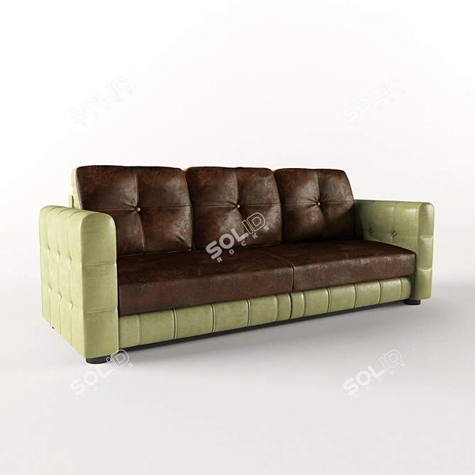Elegant 3-Seater Sofa 3D model image 1