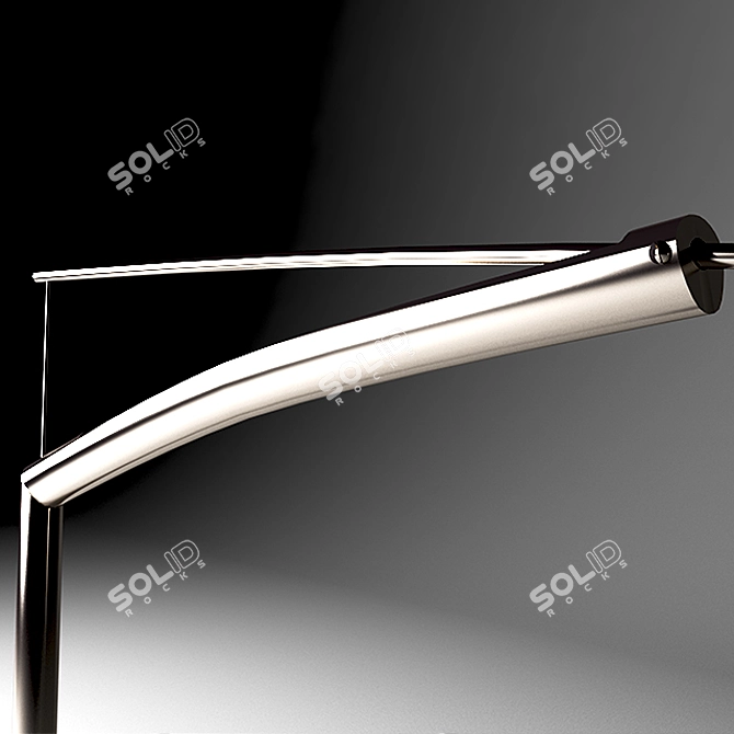 Graceful Metal Floor Lamp 3D model image 2