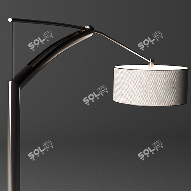 Graceful Metal Floor Lamp 3D model image 3