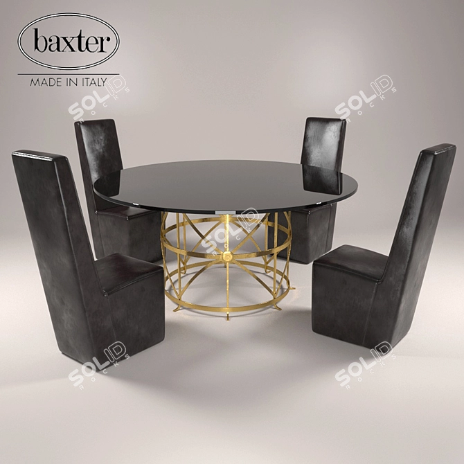 Modern Baxter Dining Set: Graz Chair & Vivaldi Table 3D model image 1