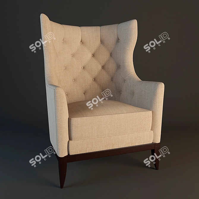 Elegant Queen Armchair: Stylish, Comfortable, High-Quality 3D model image 1