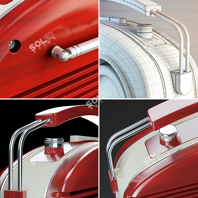 Vintage Wood Tone 60's Radio 3D model image 3