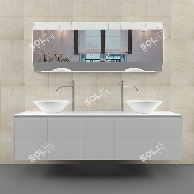Elegant Washbasin: Contemporary Design 3D model image 1