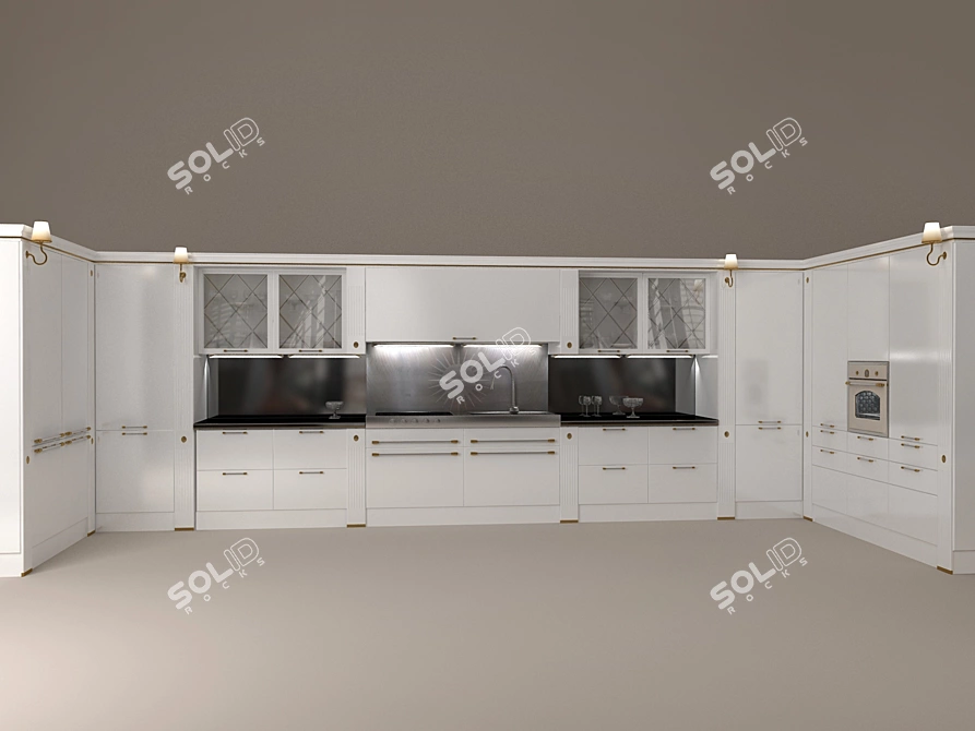 Italian Scavolini Baccarat Kitchen 3D model image 1