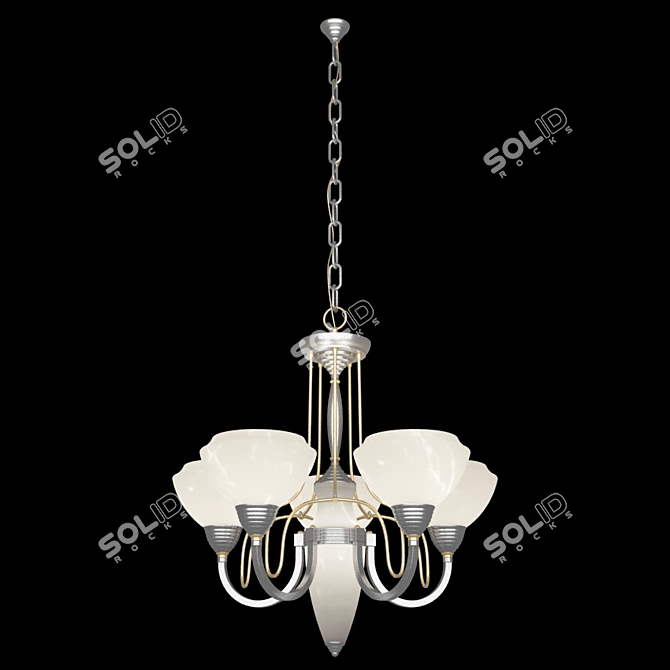 Alabaster LED Chandelier - 62cm Diameter 3D model image 1