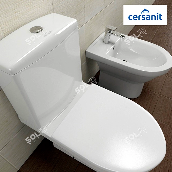 Cersanit Olimpia - Toilet + Bidet Combo 3D model image 2
