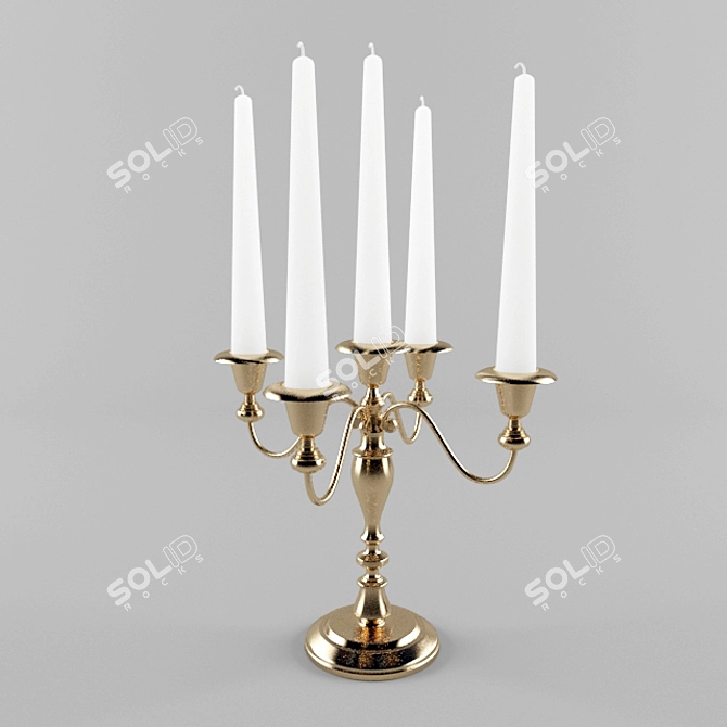 Elegant Candle Holder Set 3D model image 1