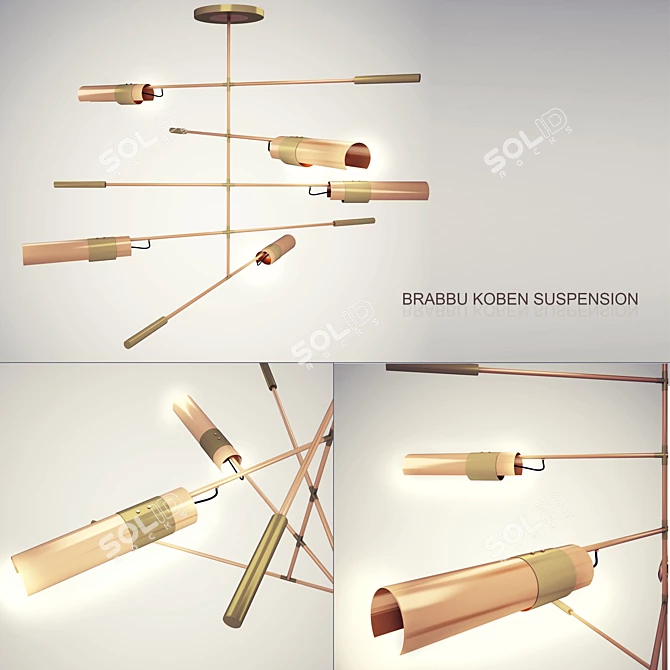 Sleek Koben Suspension Light 3D model image 1