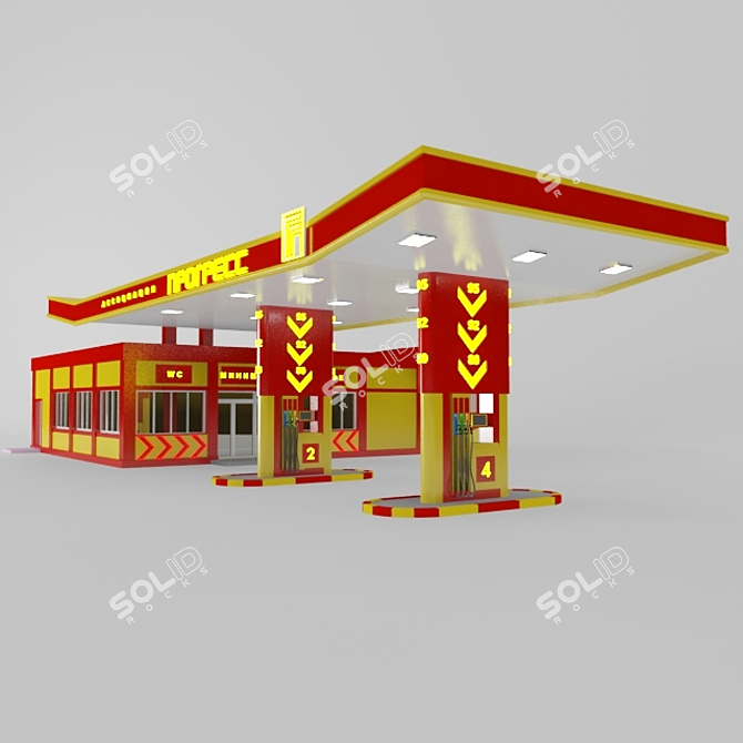 Progress Fuel station 3D model image 1