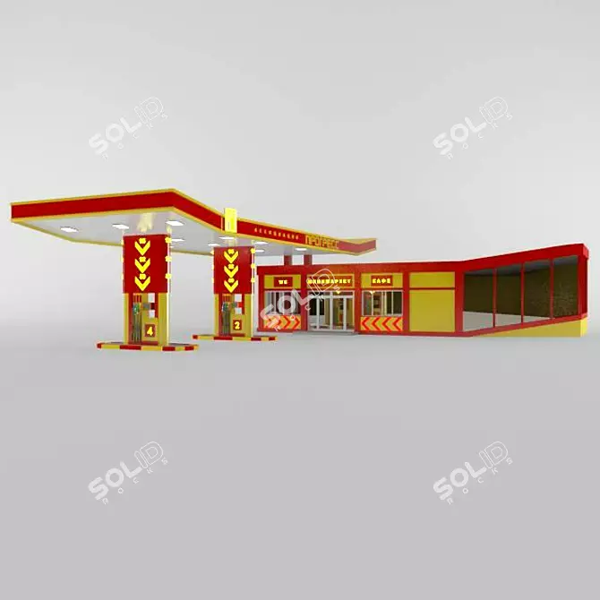 Progress Fuel station 3D model image 2