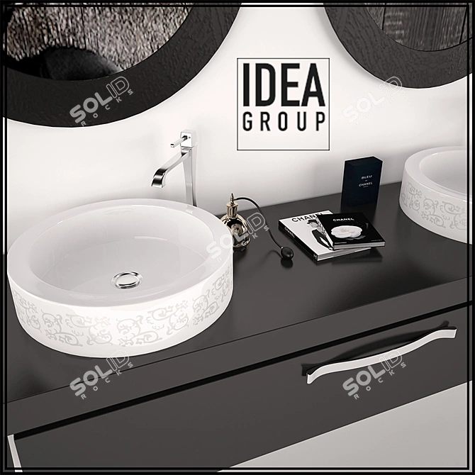 Modern Avant-Garde "Deko" Bathroom Furniture 3D model image 2