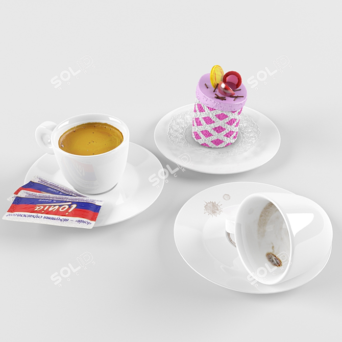 Coffee & Dessert Combo 3D model image 1