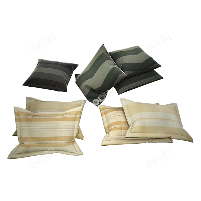 Modern Cozy Cushions 3D model image 1