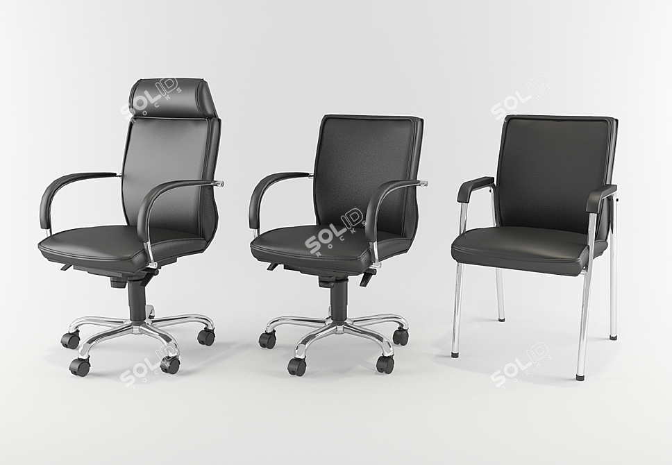 Title: ErgoFlex Office Chair 3D model image 1