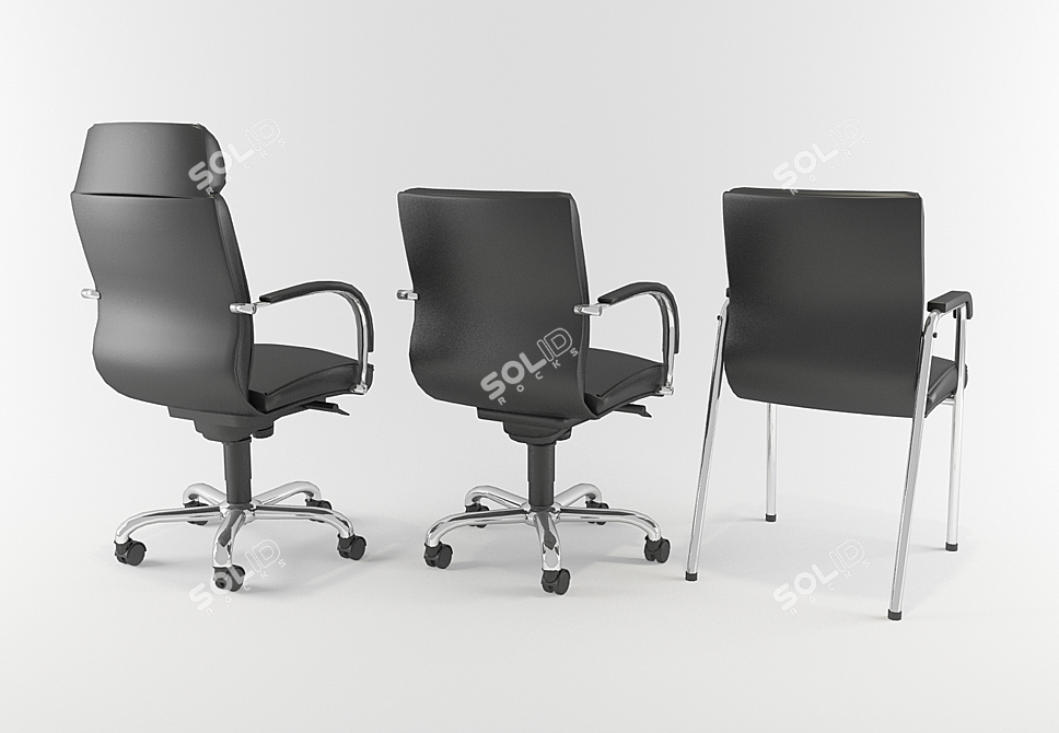 Title: ErgoFlex Office Chair 3D model image 2