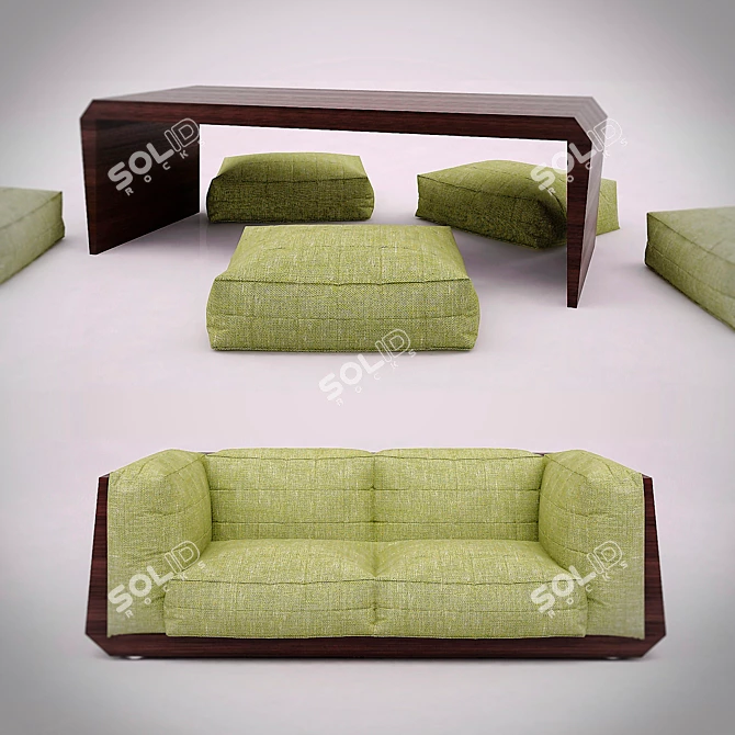 Space-saving Sofa Transformer 3D model image 1