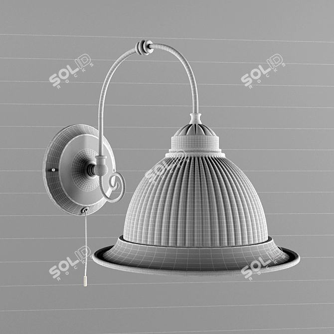 American Diner Metal and Glass Bra Light 3D model image 2