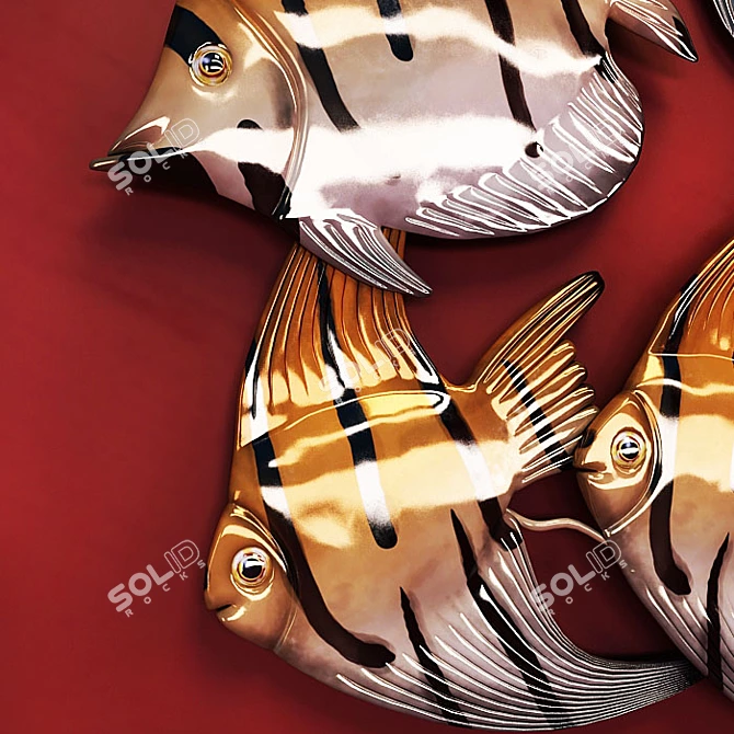 Pisces Metal Wall Panel 3D model image 2