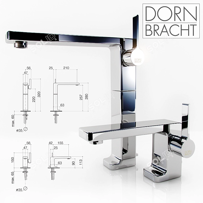 DORNBRACHT Lulu Single-Lever Mixers (x3) 3D model image 1