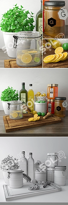 Essential Kitchen Set: Functional & Stylish 3D model image 1