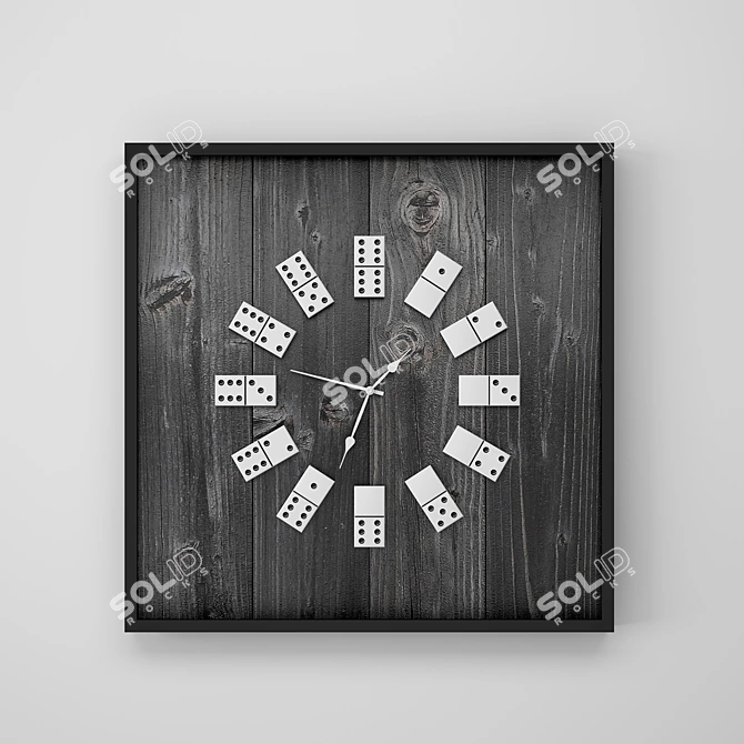 Title: Scandinavian-Style Domino Clock 3D model image 1