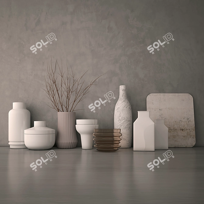 Elegant Vases Collection 3D model image 1