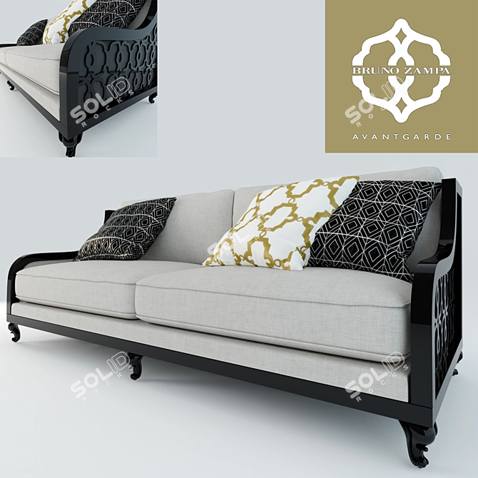 Avantgarde Club Sofa - Art Deco Style 3D model image 1