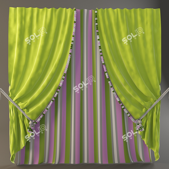 Nursery Curtains: Adorable and Functional! 3D model image 1