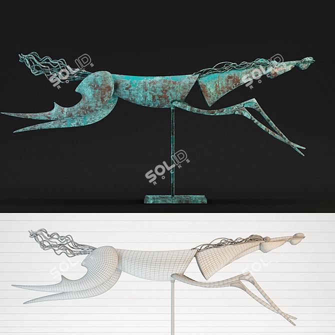 Graceful Equine Figurine 3D model image 1