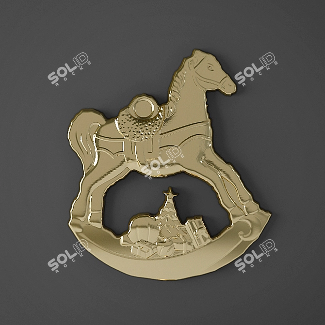 Graceful Equine 3D Relief 3D model image 1