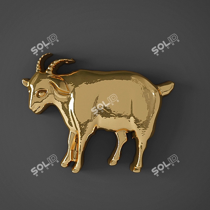 Goat Bas Bas-relief 3D model image 1